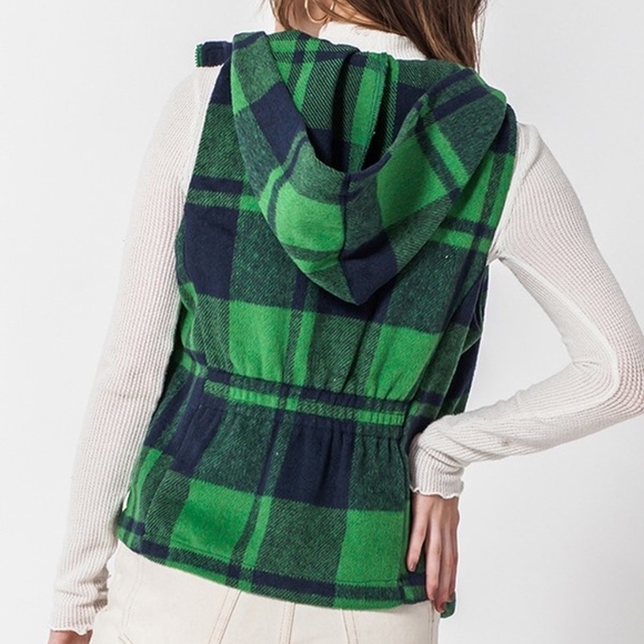 BUFFALO PLAID VEST WITH HOOD - Picture 3 of 3